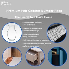 120 Pack Small 3/8″ Felt Cabinet Bumpers, Door Felt Pads For Cabinet Doors
