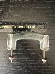 6 Antique Glass Cabinet Pulls, Drawer Handle Knob Furniture Original Vintage Set
