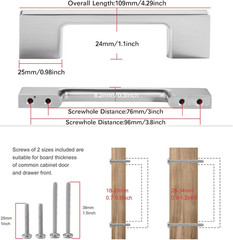 TUNNY 10 Pack Classic Cabinet Handles-3″/76mm Screw Spacing Brushed Nickel Furni