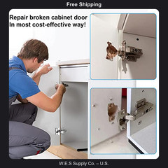 12 Piece Stainless Steel Cabinet Hinge Repair Plate Kit