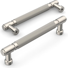 10 Pack Brushed Satin Nickel Knurled Cabinet Pulls 5 Inch(128Mm) Hole Center Dra