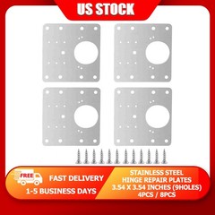 ON SALE 4x/8x Hinge Repair Plate Stainless Steel Bracket Kit 3.54 x 3.54 inches