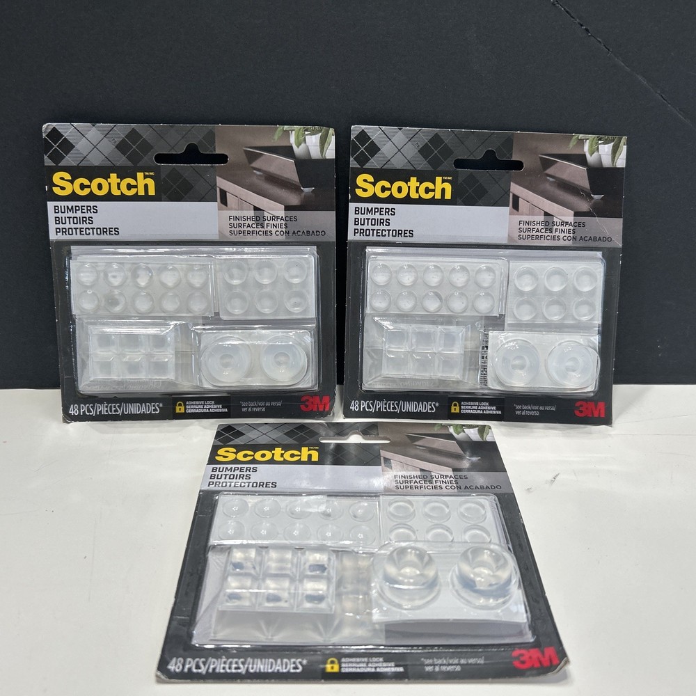 Lot Of 3 Scotch Bumpers [Multi-Shape]: 48-pack (Clear) New In Box