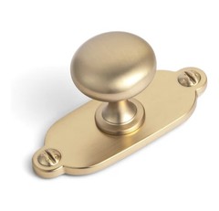 6 Pack Champagne Bronze Zinc Alloy Cabinet Knobs with Backplate – Single Hole