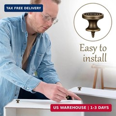 10Pcs Mini Drawer Knobs, Small Round Drawer Pulls Handles, 0.43″x0.79″, Antique