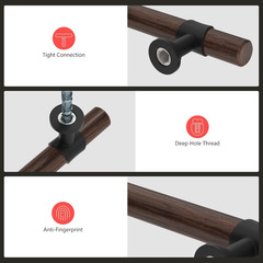 25 Pack 3″ Black Walnut Wood Cabinet Pulls & Drawer Handles for Home Decor