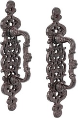 2PC Rustic Cast Iron Door Handle 9.2″ Heavy Duty Barn Gate Cabinet Pulls Black