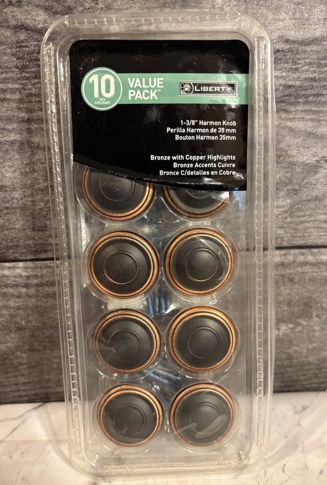 NEW LIBERTY HARMON 1-3/8″ 35 MM BRONZE COPPER HIGHLIGHTS ROUND KNOBS 10 PACK
