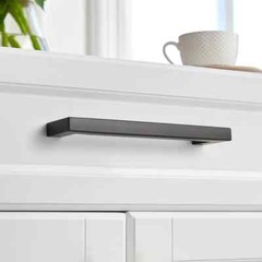 Square Cabinet Handles Black Finish 160mm 6 3/10inch Hole Centers ( 15 PAK)