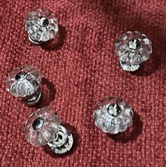 Glass And Silver Drawer’s Knobs Set Of Five