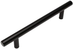 10 Pack 305160fb Flat Black Cabinet Hardware Euro Style Bar Handle Pull 65/16″ I