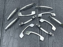 Lot of 12 Vintage Mid Century Modern Silver Chrome Drawer Pulls Atomic Metal