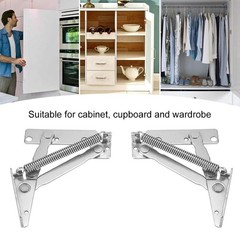 2Pcs Set Steel Durable Lift, Under Cabinet Pull Down Hinges Scissor Silver