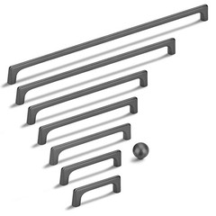 Lardmon 10 Pack Matte Dark Gunmetal Gray Modern Cabinet Pulls 10 Inch(254mm)