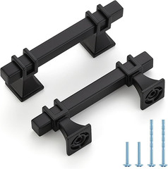 30 Pack 2-1/2 Inch Blackcabinet Handles Square Zinc-Alloy Pulls for Kitchen Dres