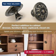 10x Euro Style Antique Brass Kitchen Cabinet Knobs Pull – Vintage Drawer and Dre
