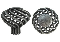 25 Antique Pewter Birdcage Kitchen Bathroom Cabinet Knob 1 3/8″