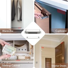 Cabinet Door Magnets, 90 Lbs Strong Magnetic Catch, Heavy Duty, 2 Pack, Silver