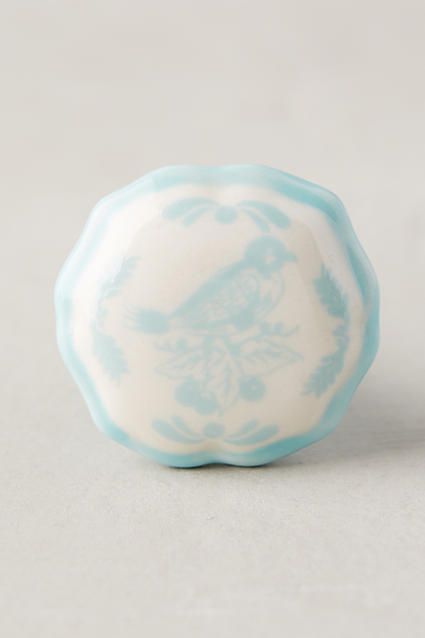 Anthropologie Knob PORTRAITURE BROOCH Farm BIRD Stoneware Pull NWT