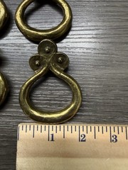 9 Vintage Keeler Solid Brass Teardrop Ring Shaped Cabinet Drawer Pulls Handle(23