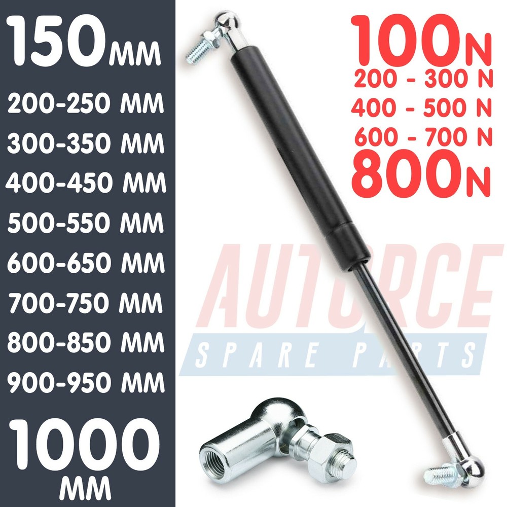 UNIVERSAL GAS STRUT SPRING 150MM-1000MM SHOCK ABSORBER 100N-800N BALL JOINT HEAD