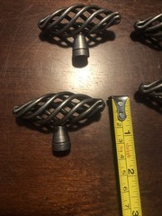 Birdcage Twisted Cabinet Knobs Drawer Pulls Nickel? 2 1/8″ Wide Screws Lot Of 6