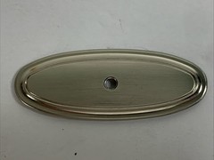 Lot 30 GlideRite 1034-SN-1 Oval Cabinet Hardware Backplates – Satin Nickel – 3”