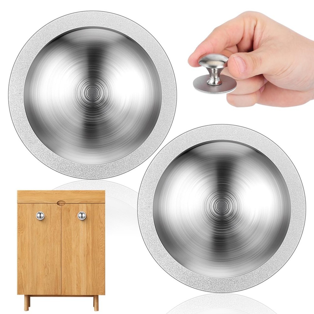 2-Pack Stainless Steel Suction Handles, Drill-Installation, Rust-Proof Grip f…