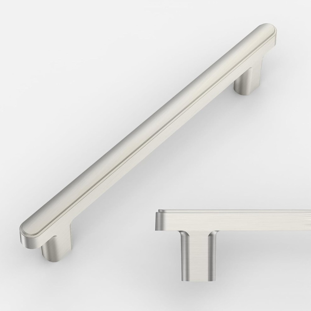 Amerdeco 10 Pack Brushed Satin Nickel Cabinet Pulls 5 Inch128mm Hole Center Draw