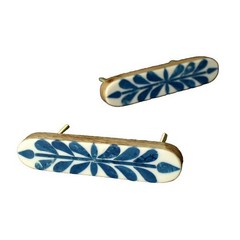 White and Blue Inlay Cabinet Almirah Pull Handle