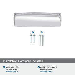 BP5380126 Polished Chrome Cup Pull 33/4 Inch Center Drawer Kane Hardware