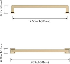 Asidrama 10 Pack 7.5 Inch Brushed Brass Cabinet Pulls Cabinet Handles Cupboard