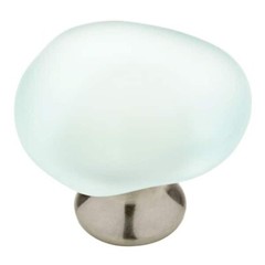 Seaglass 1-13/16″ Vintage Aqua & Nickel Round Cabinet Knob