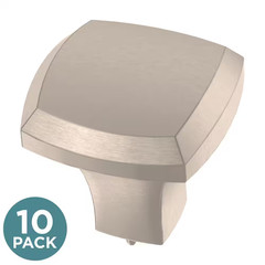 (10-Pack) Archways 1-1/16 In. (27 Mm) Classic Satin Nickel Square Cabinet Knobs