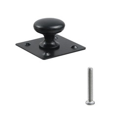 6 PCS 0.96 Inch Matte Black Cabinet Knobs Backplate Drawers Closet Doors