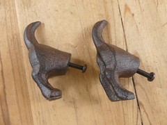 2 Cast Iron Dog Butt Drawer Pulls Rustic Hardware Pet Cabinet Chocolate Lab