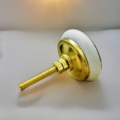 8 White Blue Bird Floral Ceramic Cabinet Knob Round Polished Gold Hardware