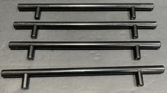 Drawer Pulls / Handles 10” Oxidized Black Metal w/Screws Lot of 4 NEW Open