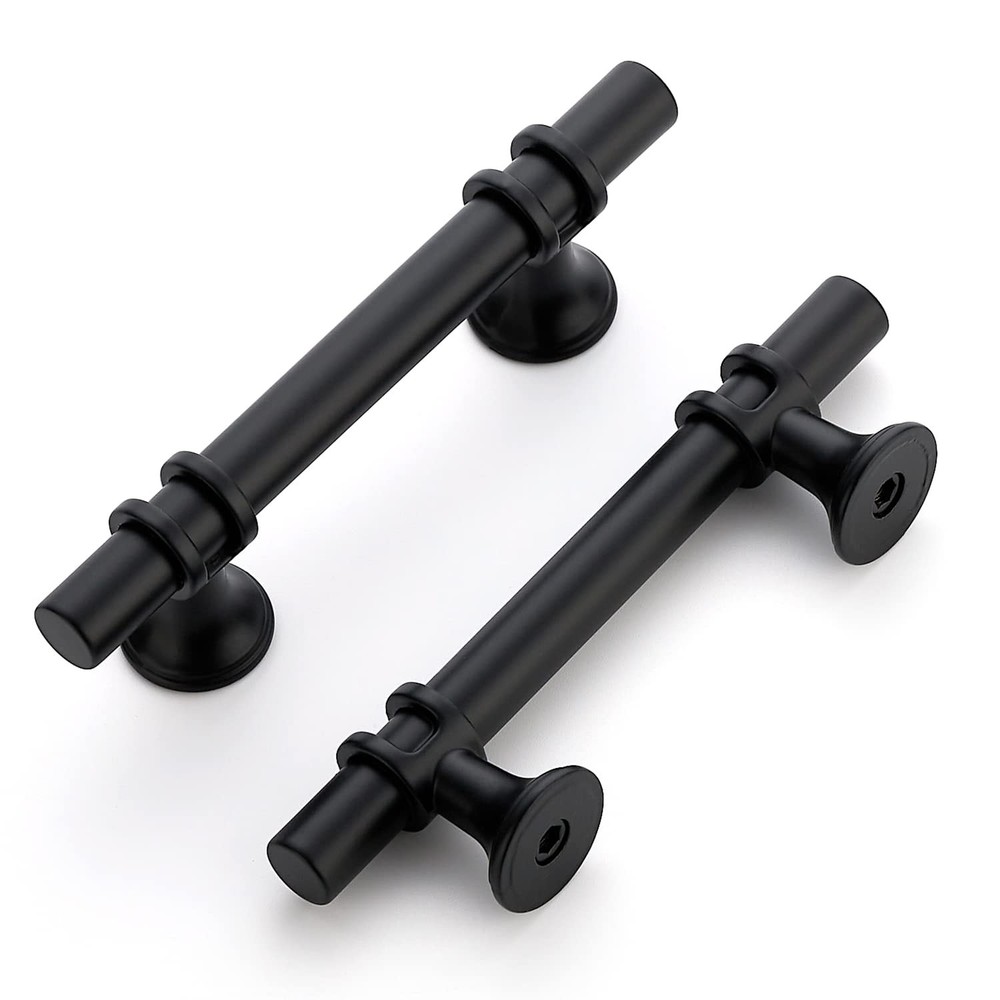 25 Pack Cabinet Handles Black Cabinet Pulls, 3 Inch Hole Center