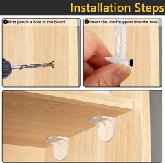 20pcs Plastic Locking Shelf Support Pegs,5mm Shelf Pins,Self-Locking Bracket …