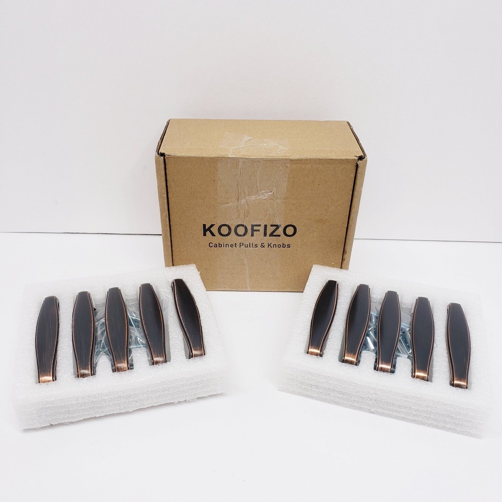 10 Pack Koofizo Square Foot Cabinet Arch Pull Oil Rubbed Bronze 3″ 1817-76