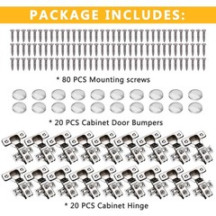 20 Pack Soft Close Cabinet Door Hinges for 1/2 Partial Overlay Cupboard, 100 …