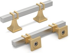 10 Pack 3 Inch Cabinet Pulls Brushed Nickel and Gold Cabinet Handles, Silver …