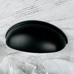 Cap Drawer Cabinet Pulls Black Matte 3 Inch To Center 3.5 In Length 14 Piece
