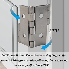 12Pcs 47mm Double Acting Hinges 270° Folding Screen Cabinet Door Hinges Silver