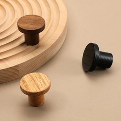 pcs Walnut Wood Round Chinese-Style Cabinet Door Handles Cabinet 4 Walnut wood