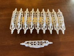 Lot 10 Vintage Cabinet Drawer Door Pull Handles w Back Plates 7.5” L 3”OC screws