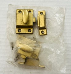 2 Vintage Cabinet Turn Latch Matchbox Latch Brass Finish Cupboard