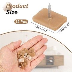 Tack-in Drawer Glides 12pcs, 17x12mm Plastic Drawer Furniture Replacement, Brown