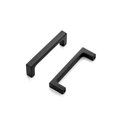 5 PCS 3 Inch Hole Centers Matte Black Square Bar Cabinet Drawer Pulls Handle